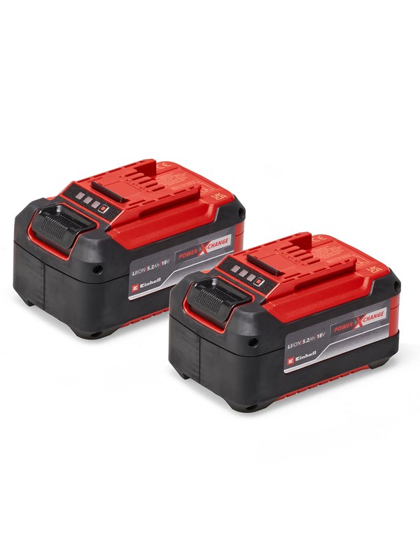 Einhell PXC-Twinpack, Akku, 5,2 ah, 18 V, Musta, Punainen, Akryylinitriilibutadieenistyreeni (ABS), 2 kpl