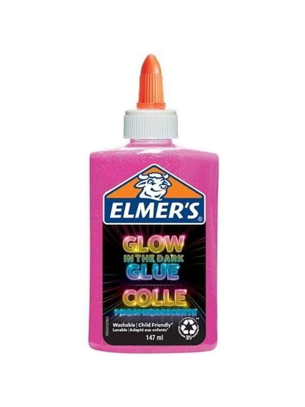 Elmer's Glow-in-the-Dark liima | Pestävä | Pinkki | 147ml | Sopii liman valmistukseen
