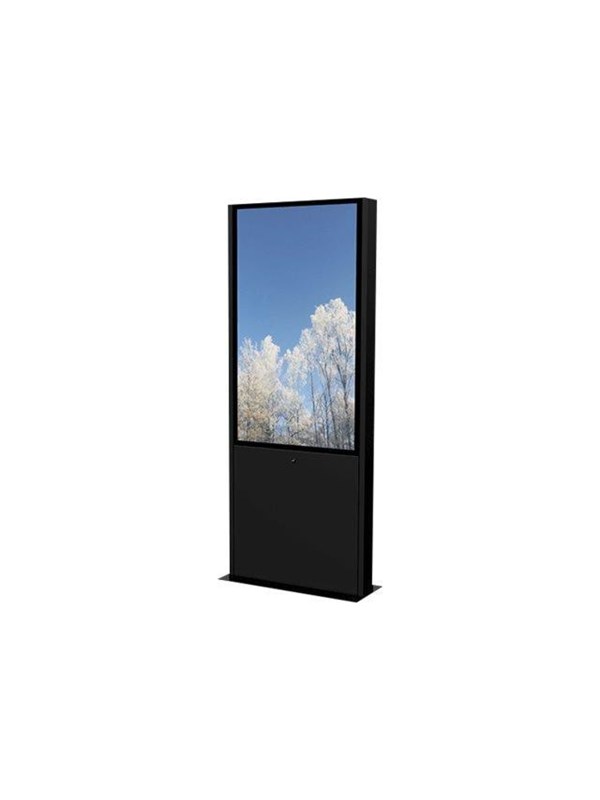 HI-ND Totem - stand - for digital signage LCD panel - outdoor portrait - Musta - Max - recommended for 55""