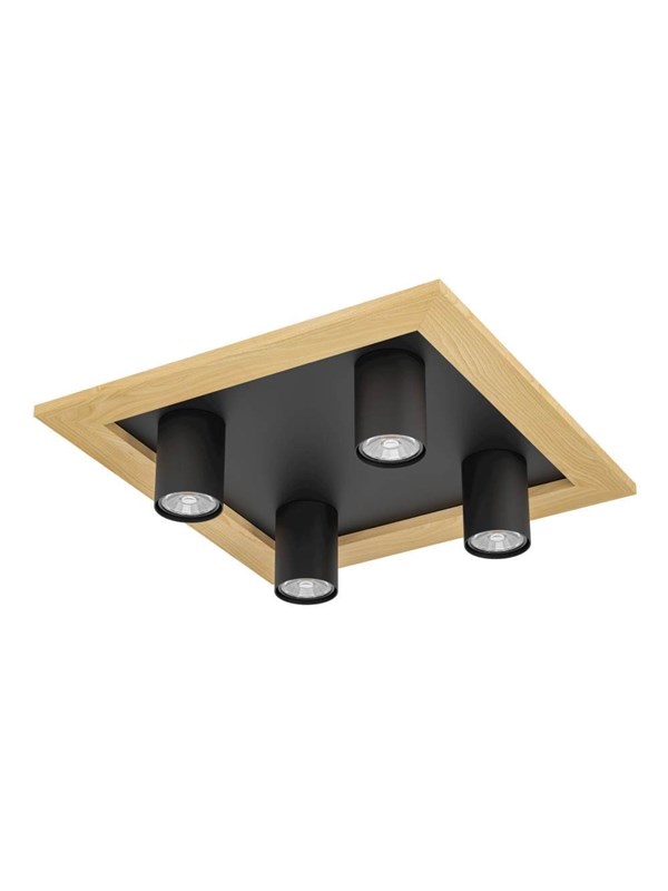 EGLO VALCASOTTO 1 LOFT 4L GU10 MUSTA/PUU