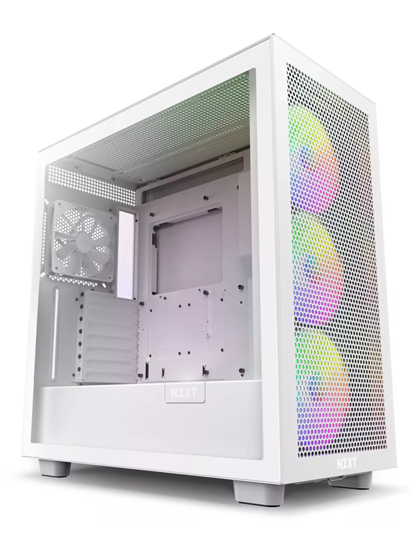 NZXT H7 Flow RGB - Matte White - Kotelot - Miditower - Valkoinen