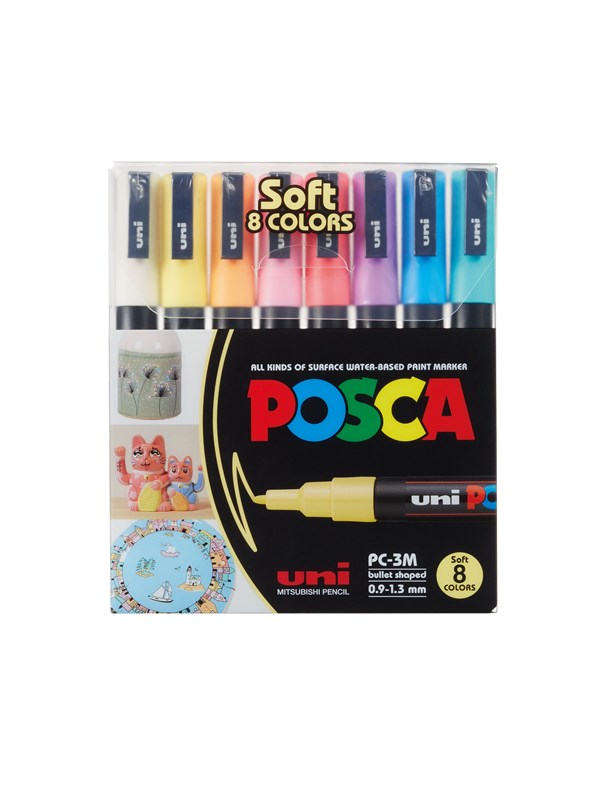 POSCA marker -kynäpakkaus Soft Colors PC-3M 8 kpl