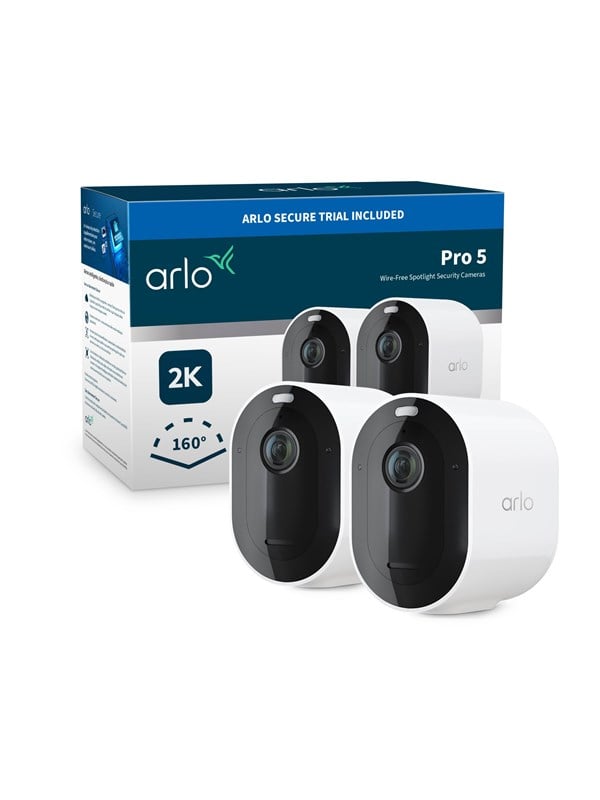 Arlo Pro 5 - Wire-Free Security Camera System - 2 Cameras - White