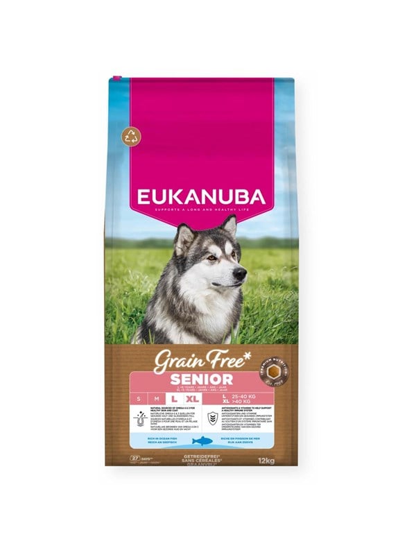 Eukanuba Grain Free Senior Large Breed Ocean Fish 12 kg