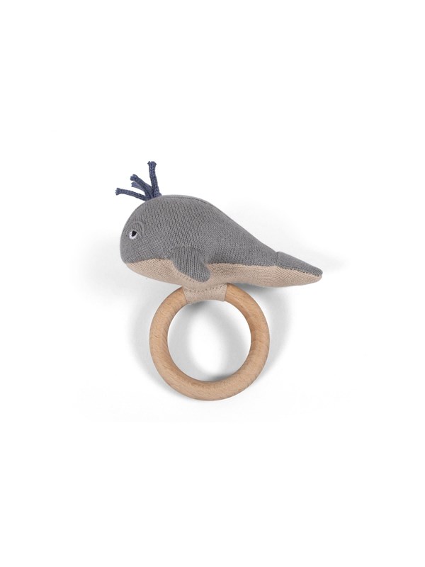 Filibabba Activity toy - Willie the whale rattle Harmaa