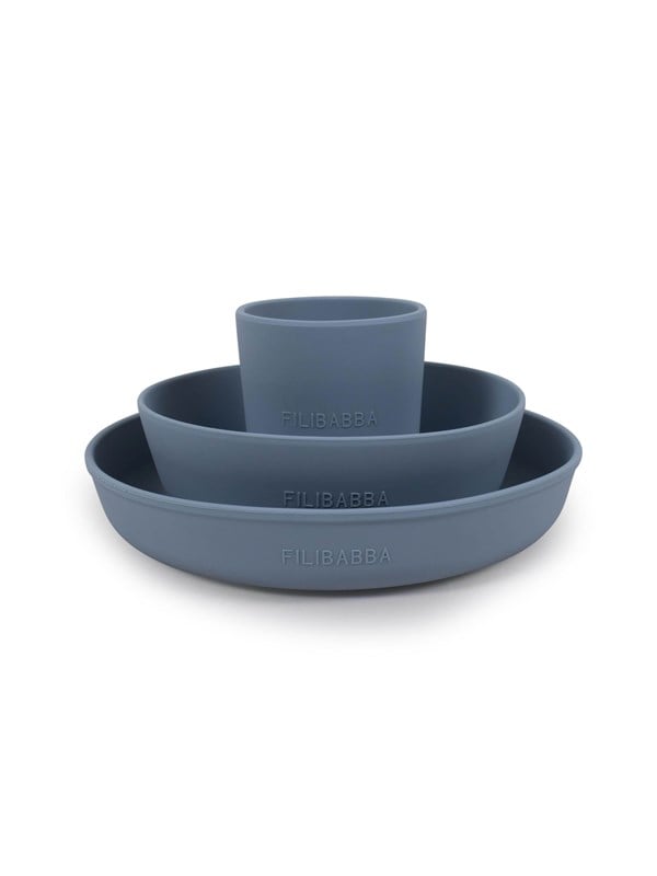 Filibabba Silicone dinner set - Powder Sininen