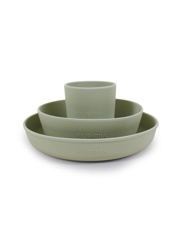 Filibabba Silicone dinner set - Vihreä