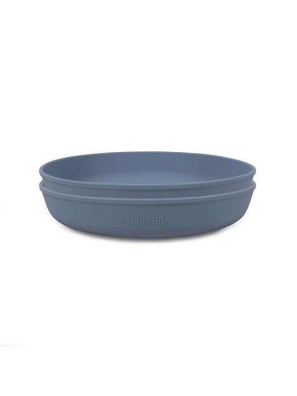 Filibabba Silicone plate 2-pack - Powder Sininen
