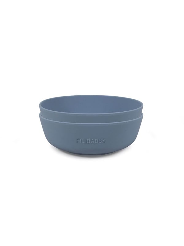 Filibabba Silicone bowl 2-pack - Powder Sininen