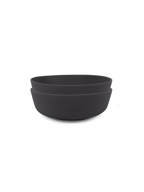 Filibabba Silicone bowl 2-pack - Stone Harmaa