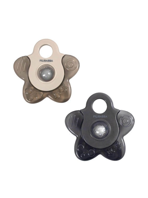Filibabba Teether - Jäähdytys star 2-pack Harmaa mix