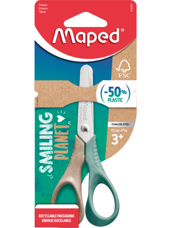 Maped Smiling Planet Scissor 12 cm. parts of FSC wood fibre