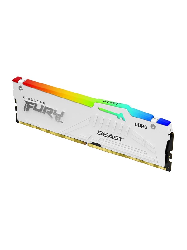Kingston FURY Beast RGB DDR5-6000 - 32GB - CL36 - Single Channel (1 pcs) - AMD EXPO - Valkoinen RGB