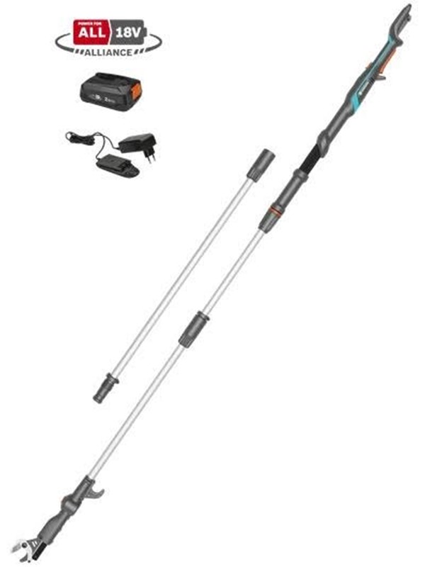 Gardena Akkukäyttöinen teleskooppinen oksasakset HighCut 360/18V, sarja