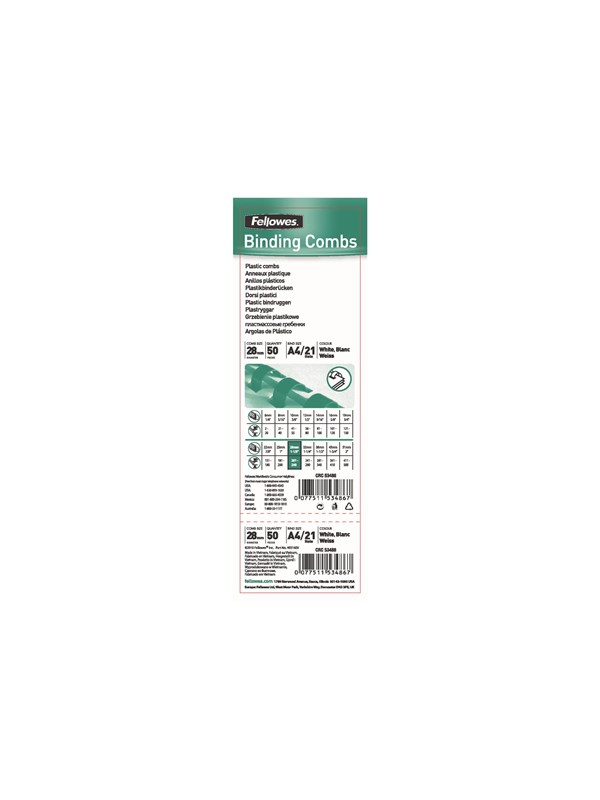 Fellowes Plastic Comb - 50 pcs. - plastic binding comb