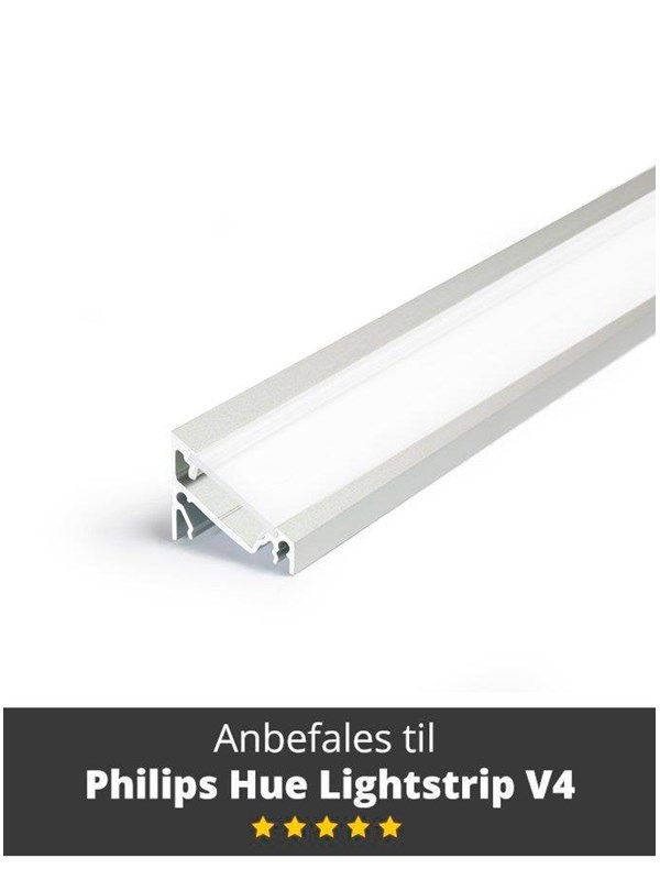 Light Solutions Aluminiumsprofil - Model C til Philips Hue og WiZ - Alu
