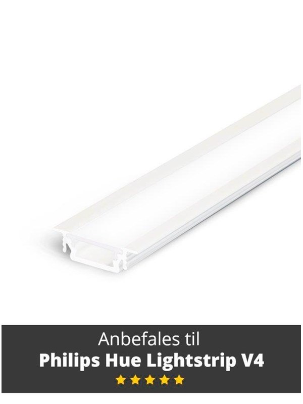 Light Solutions Aluminiumsprofil - Model G til Philips Hue og WiZ - Hvid