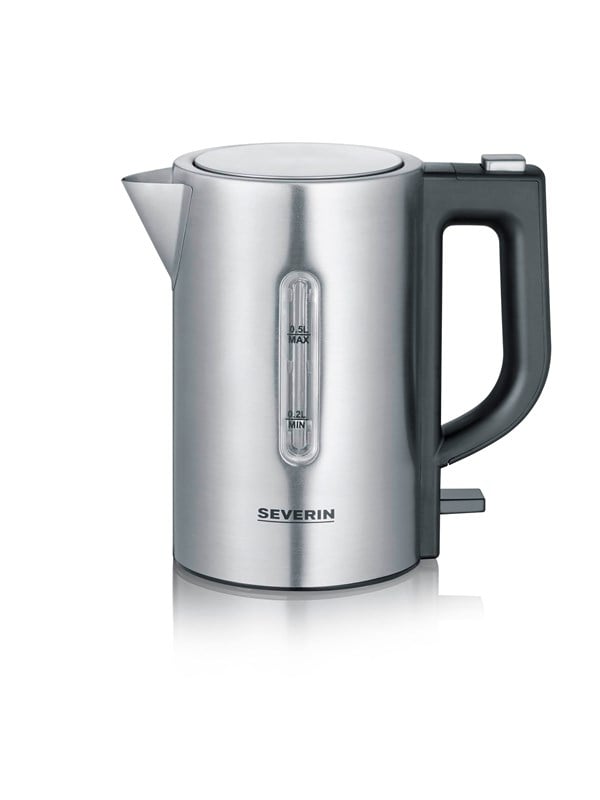 SEVERIN Vedenkeitin Mini travel - WK 3647 - Harjattu ruostumaton teräs / musta - 1100 W
