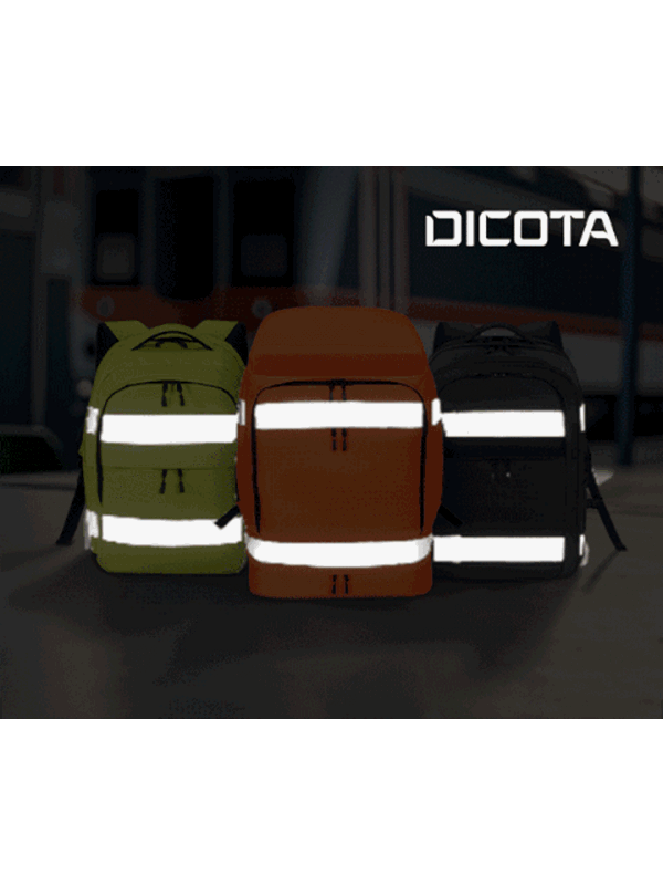 Dicota HI-VIS Reppu - 38 Litraa | Musta