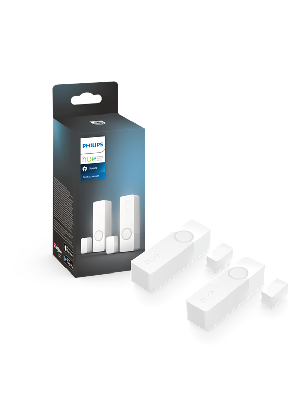 Philips Hue Secure ovisensori, valkoinen, 2 kpl - langaton sensori oveen/ikkunaan, Zigbee, paristokäyttöinen, ohjaus sovelluksessa, kodin turva