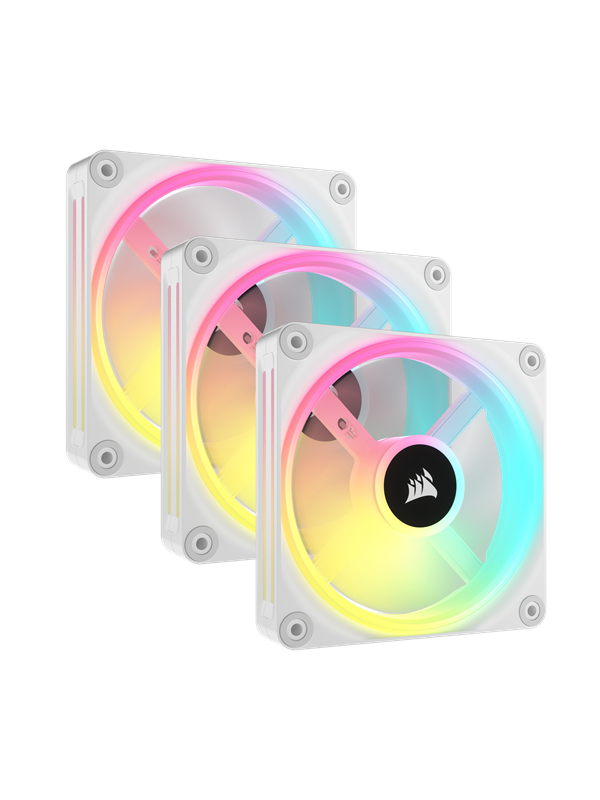 Corsair iCUE LINK QX120 RGB Valkoinen 120 mm PWM-kotelotuulettimen aloituspakkaus (3 kpl)