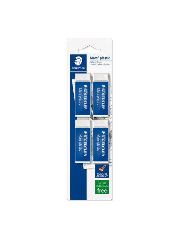 Staedtler Eraser Mars plastic 4pcs blister
