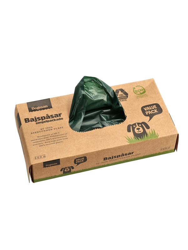 Dogman Kakkapussit 100 % kierrätettyjä (200 kpl/pakkaus)