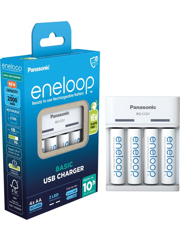 Panasonic eneloop Basic BQ-CC61 battery charger - 4 x AA type - NiMH