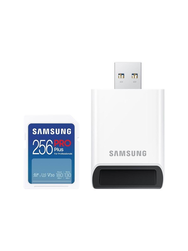 Samsung PRO Plus SD + USB Card Reader - 180MB/s - 256GB