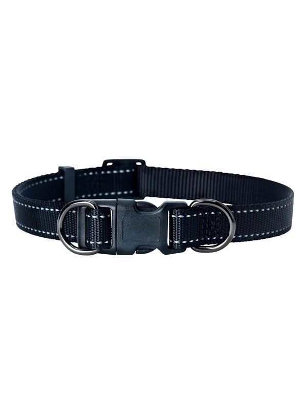 Dogman Nylon Koiran Kaulapanta Iris Musta Iso 20mmx35-60cm