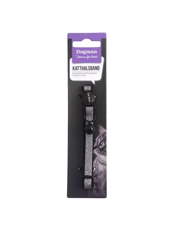 Dogman Kissan kaulapanta Gina Cat Safe -mekanismilla ja kellolla Musta 30cm