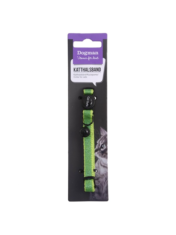 Dogman Kissan kaulapanta Gina Cat Safe -mekanismilla ja kellolla Vihreä 30cm