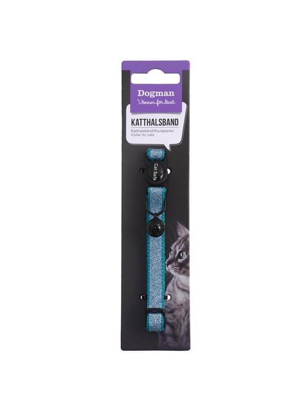 Dogman Kissan kaulapanta Gina Cat Safe -mekanismilla ja kellolla Turkoosi 30cm
