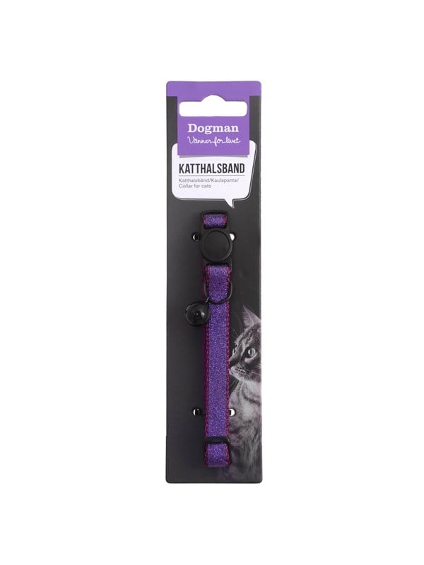 Dogman Kissan kaulapanta Gina Cat Safe -mekanismilla ja kellolla Violetti 30cm