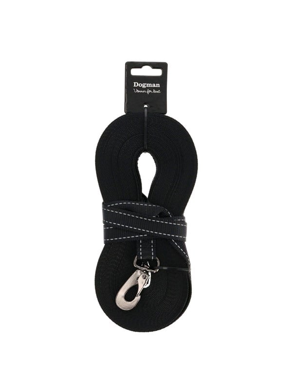 Dogman Iris Kudottu Jälkiliina Karabiinihaalla Musta 20mm 15m