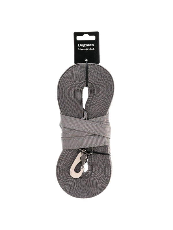 Dogman Iris Kudottu Jälkiliina Karabiinihaalla Harmaa 20mm 15m