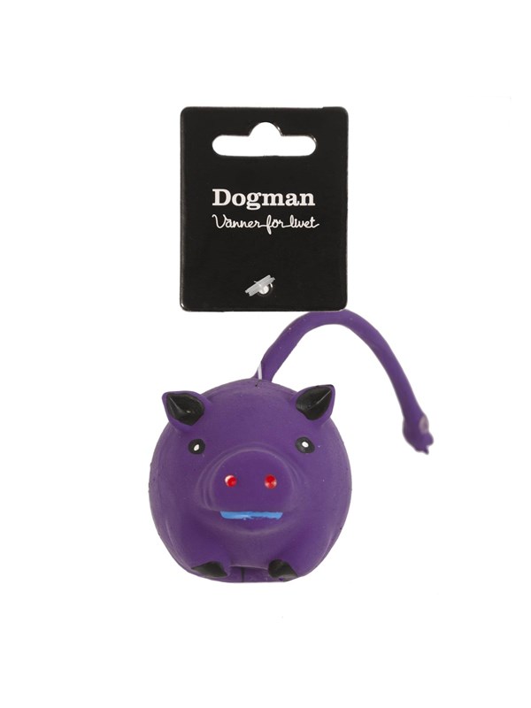 Dogman Koiran lelu Lateksi Liila Possu Vinkulla 21cm