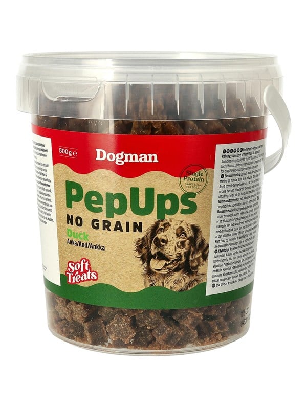 Dogman Pep Ups No Grain Ankka Koiranherkku 500g
