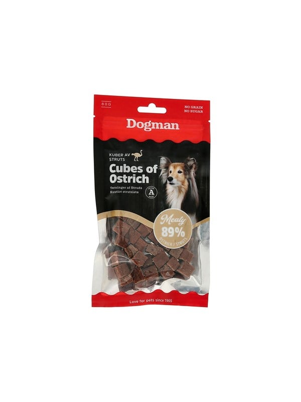 Dogman Meaty Strutsikuutiot Koiranherkut 80g