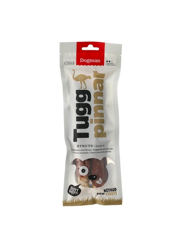Dogman Koiranherkut Purutikut Strutsi 20cm 120g (2-Pack)