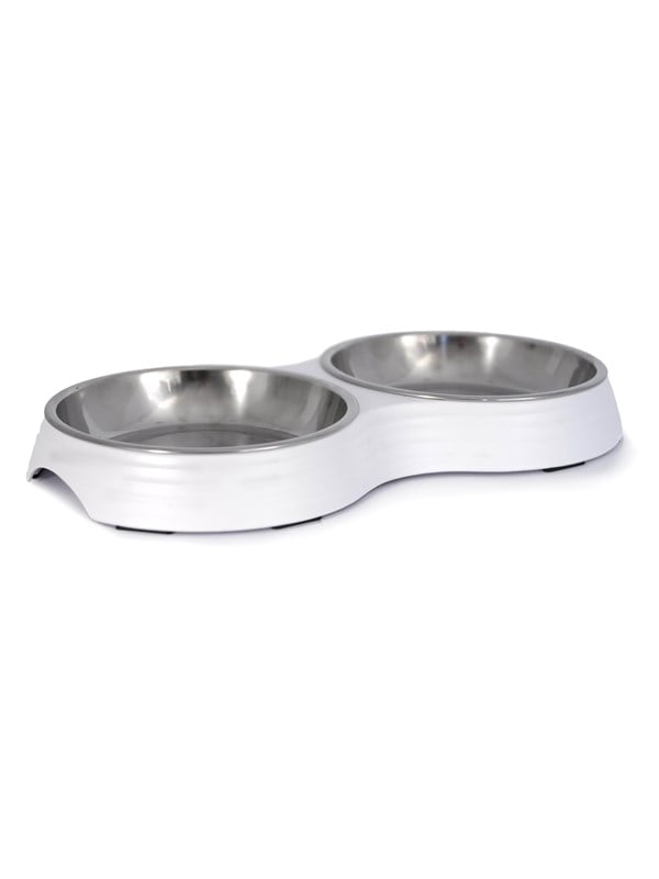 Dogman Kaksoisruokakuppi Amy Valkoinen 2x200ml