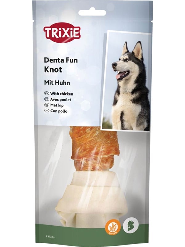 Trixie Denta Fun Kanaan kääritty Raakanahkasolmu 18cm 120g
