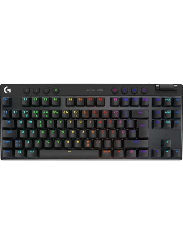 Logitech G PRO X TKL - Logitech GX Red (Linear) - Linear - Pelinäppäimistö - ilman numpadia - Pohjoismainen - Musta