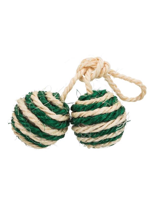 Trixie 2 Balls on a Rope ø 4.5 cm assorted colours