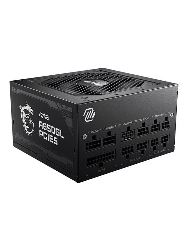 MSI MAG A850GL PCIE5 Virtalähde - 850 Watt - 120 mm - ATX 3.0 - 80 Plus Kulta sertifioitu