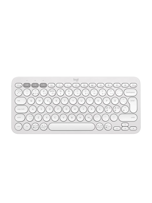 Logitech Pebble Keys 2 K380s Wireless Keyboard - Tonal Off-White - Näppäimistö - Pohjoismainen - Valkoinen