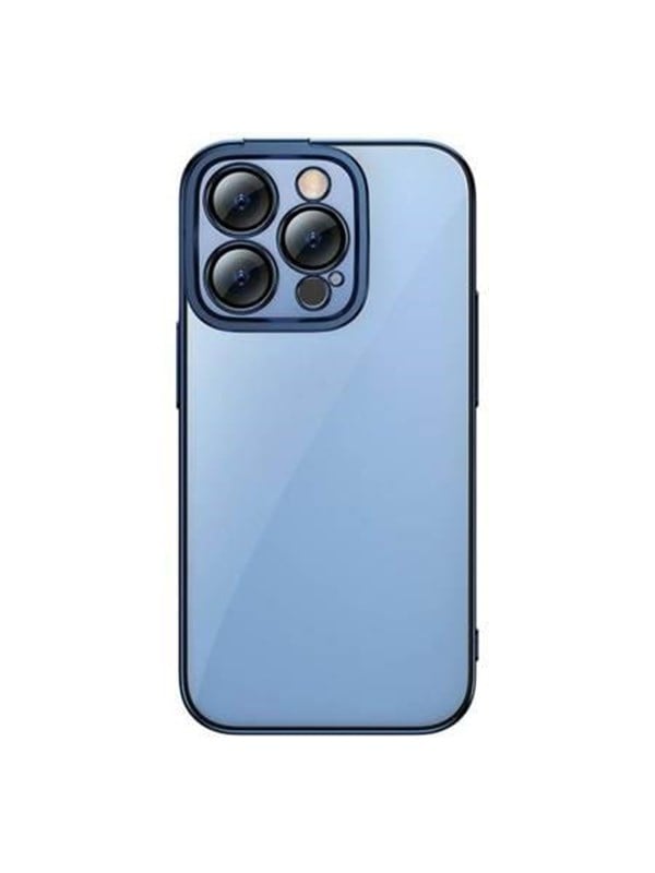 Baseus Glitter Transparent Case and Tempered Glass set for iPhone 14 Pro (blue)