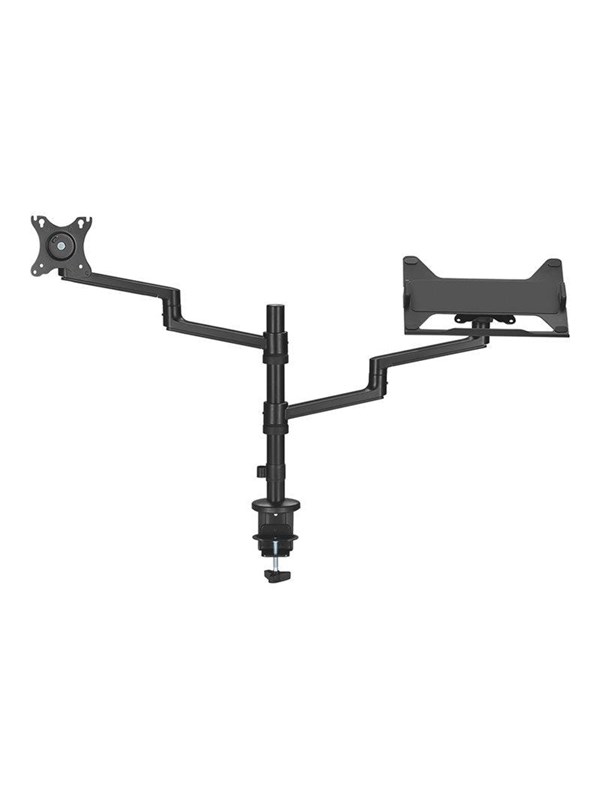Neomounts DS20-425BL2 mounting kit - full-motion adjustable arm - for LCD display / notebook - black - Max - recommended for 17""-27"" (LCD display) / 11.6""-17.3"" (notebook)