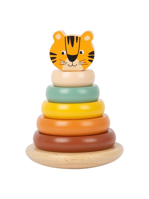 Small Foot - Wooden Stacking Tower Safari Tiger 7
