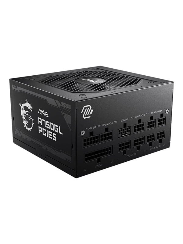 MSI MAG A750GL PCIE5 Virtalähde - 750 Watt - 120 mm - ATX 3.1 - 80 Plus Kulta sertifioitu